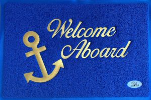Lalizas Welcome on Board Mat Blue 40cm x 60cm