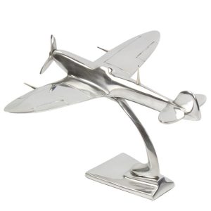 Alu RAF Spitfire Home/Office Ornament - Sculpture 24cm